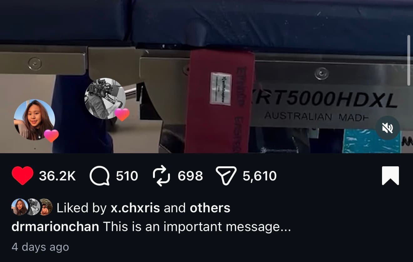 Dr Marion's Instagram engagement bar showing 36.2K likes, 510 comments, 698 shares, and 5,610 saves on her Kumar Method reel.